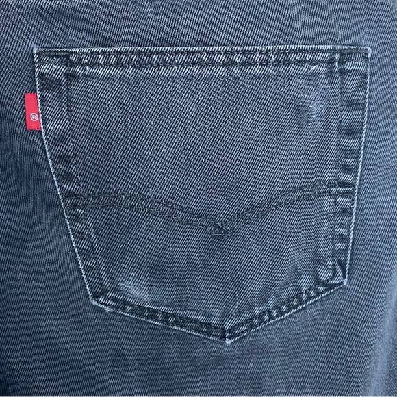LEVI STRAUSS & CO. 501 MENS GRAY/BLACK JEANS BUTTON CLOSURE 100% COTTON 38W, 36L - Picture 10 of 14
